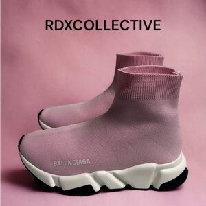 Balenciaga Speed Trainers Pink White Sneaker Women Size 6 Runner Platform